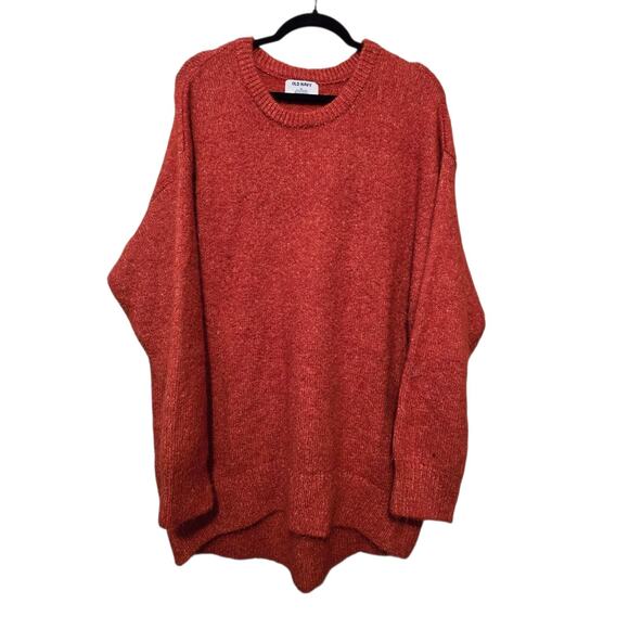 Old Navy Oversize Cozy Cocoon Tunic Sweater Womens XL Burnt Orange Fall Grandpa - Picture 1 of 10